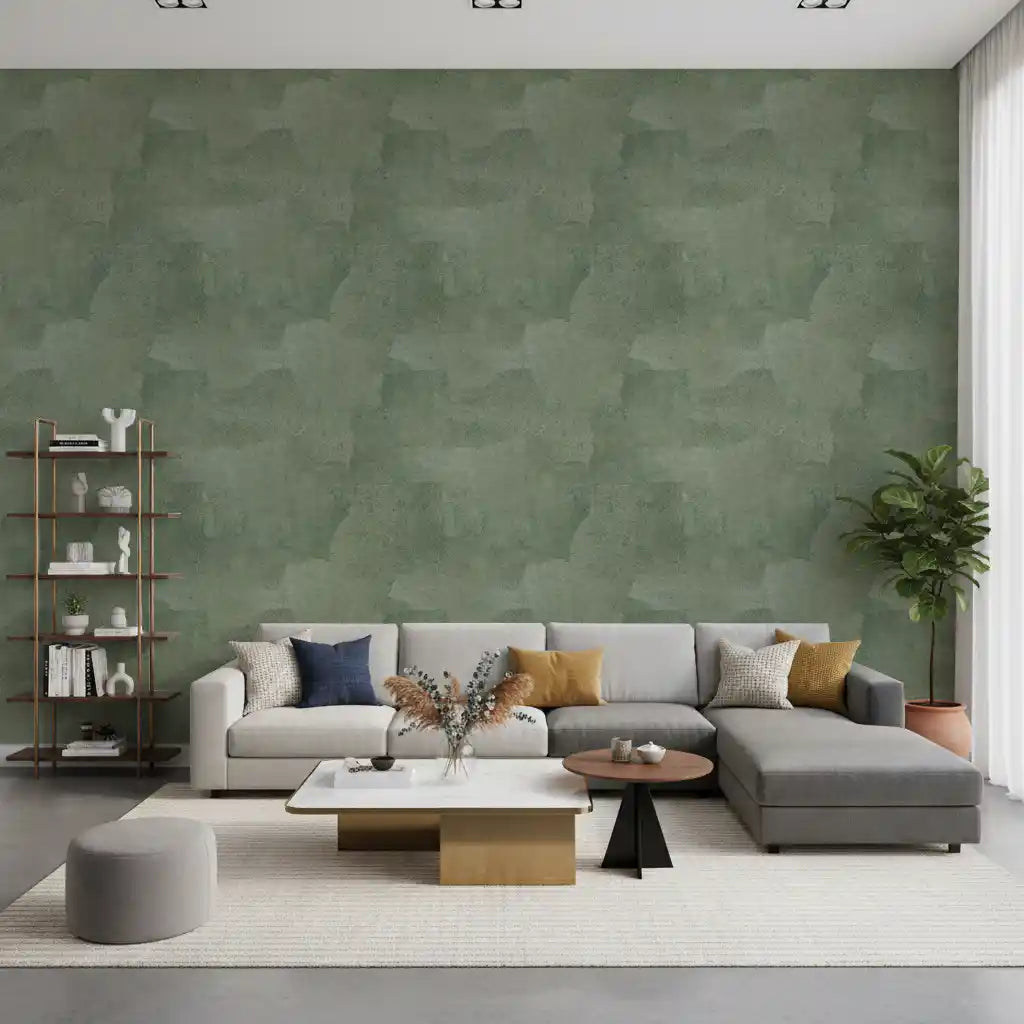Torn Leather - Celadon-Tapete