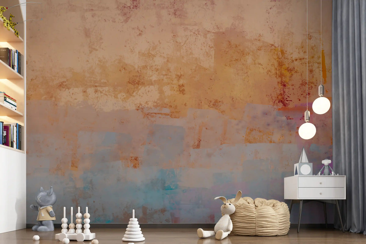 Wandgemälde „Sunset Horizon Brushstrokes“