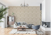 Tapet floral clasic crem și bej⁠