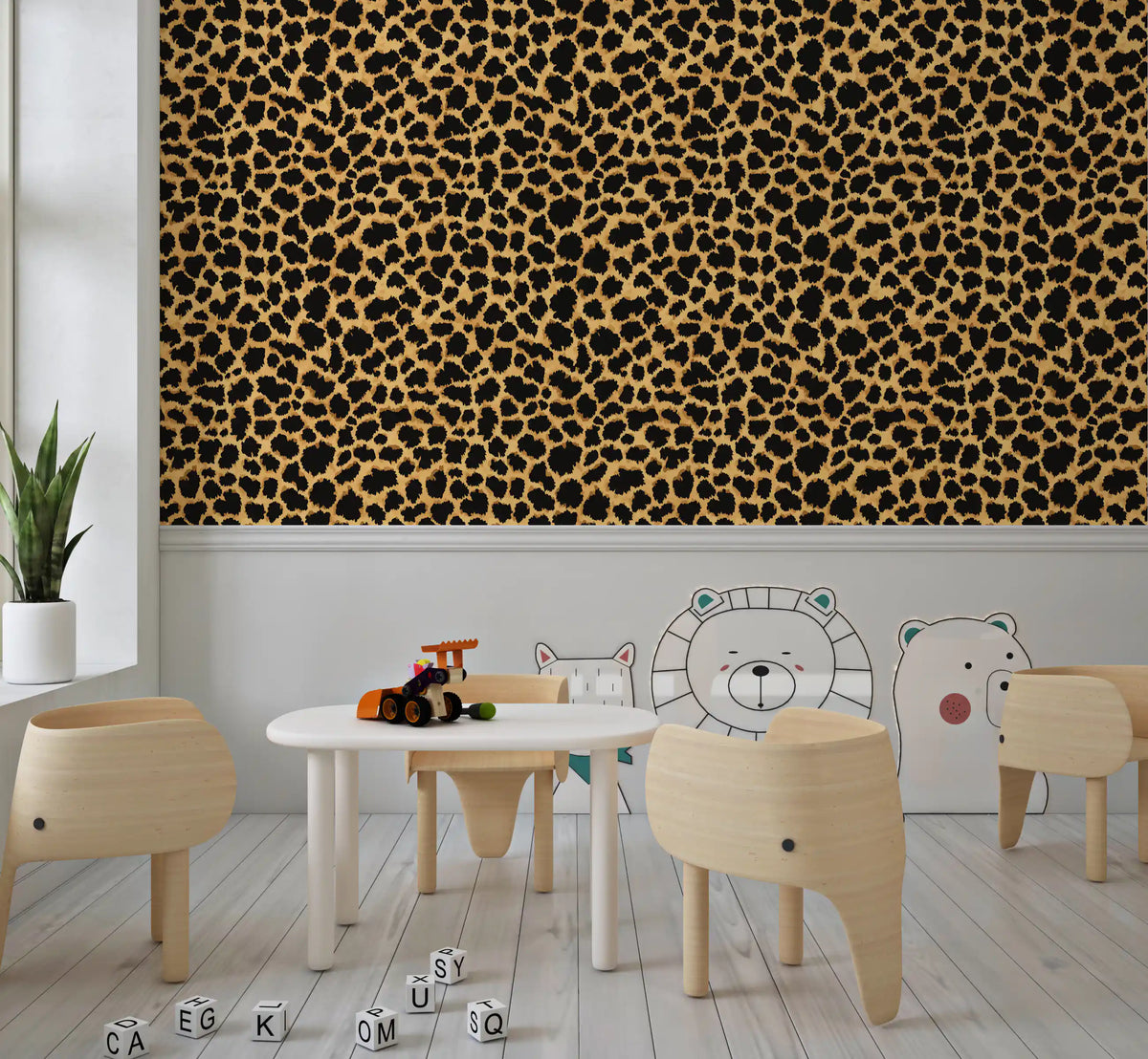 Wild Safari Animal Print Wallpaper⁠