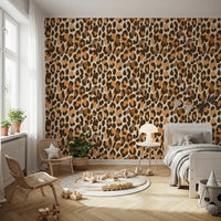 Papel de parede clássico com padrão de manchas de animais