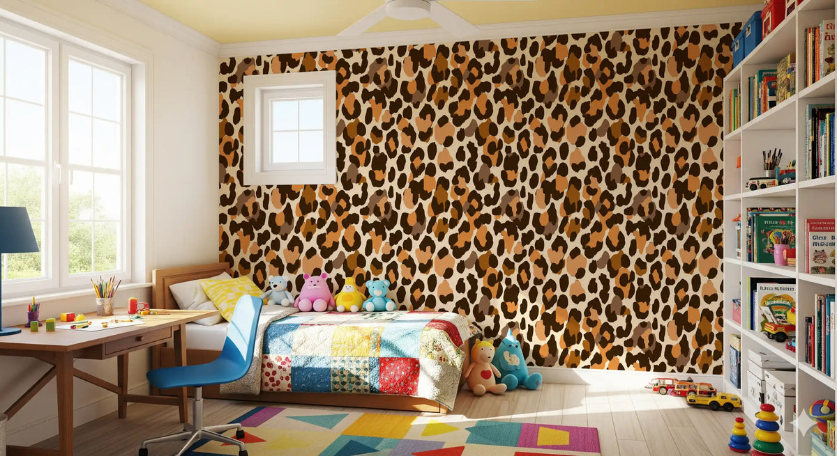 Papel de parede clássico com padrão de manchas de animais