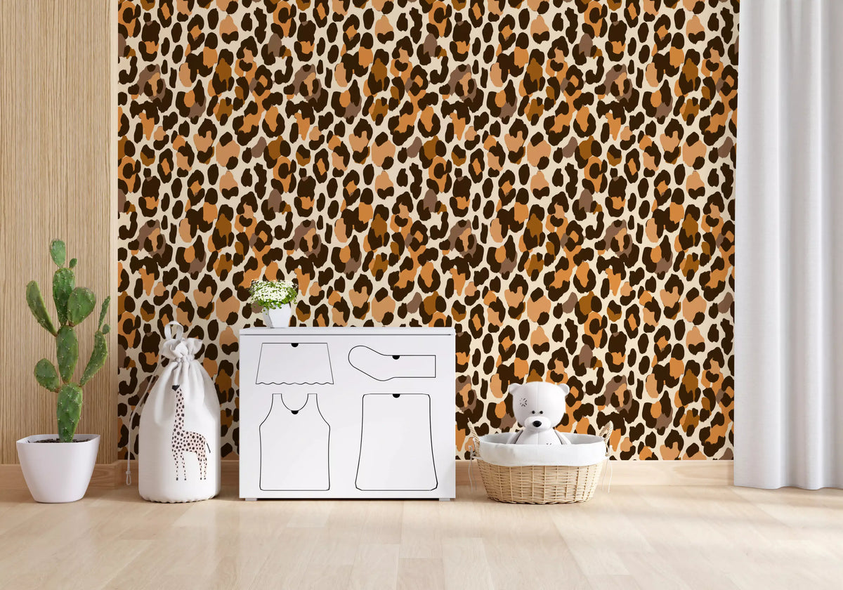 Papel de parede clássico com padrão de manchas de animais