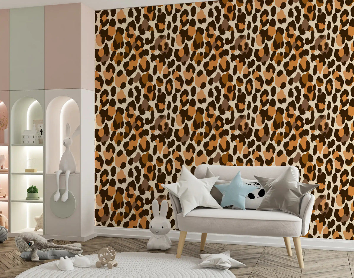Papel de parede clássico com padrão de manchas de animais