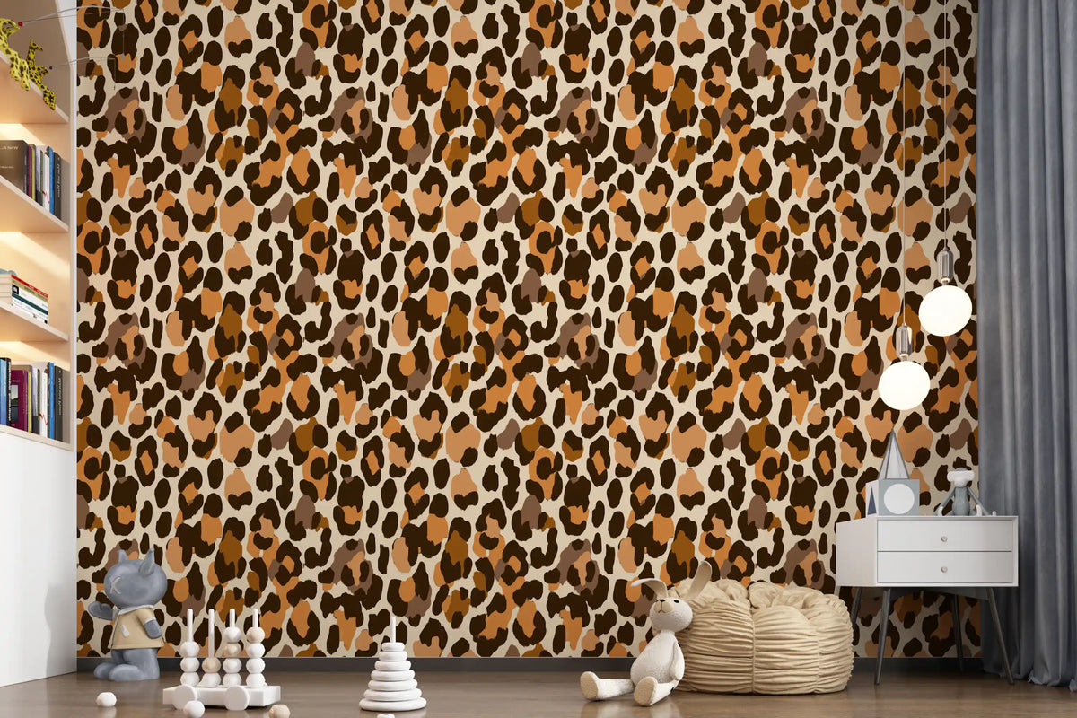 Papel de parede clássico com padrão de manchas de animais