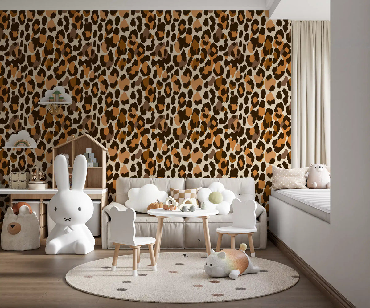 Papel de parede clássico com padrão de manchas de animais