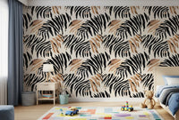 Abstract Zebra Stripe Brushwork Wallpaper⁠