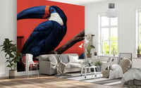 Fresque murale Perchoir d’oiseaux dans une jungle exotique