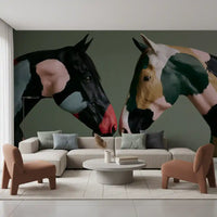 Painted Equine Duo Wall Mural