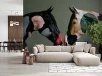 Painted Equine Duo Wall Mural