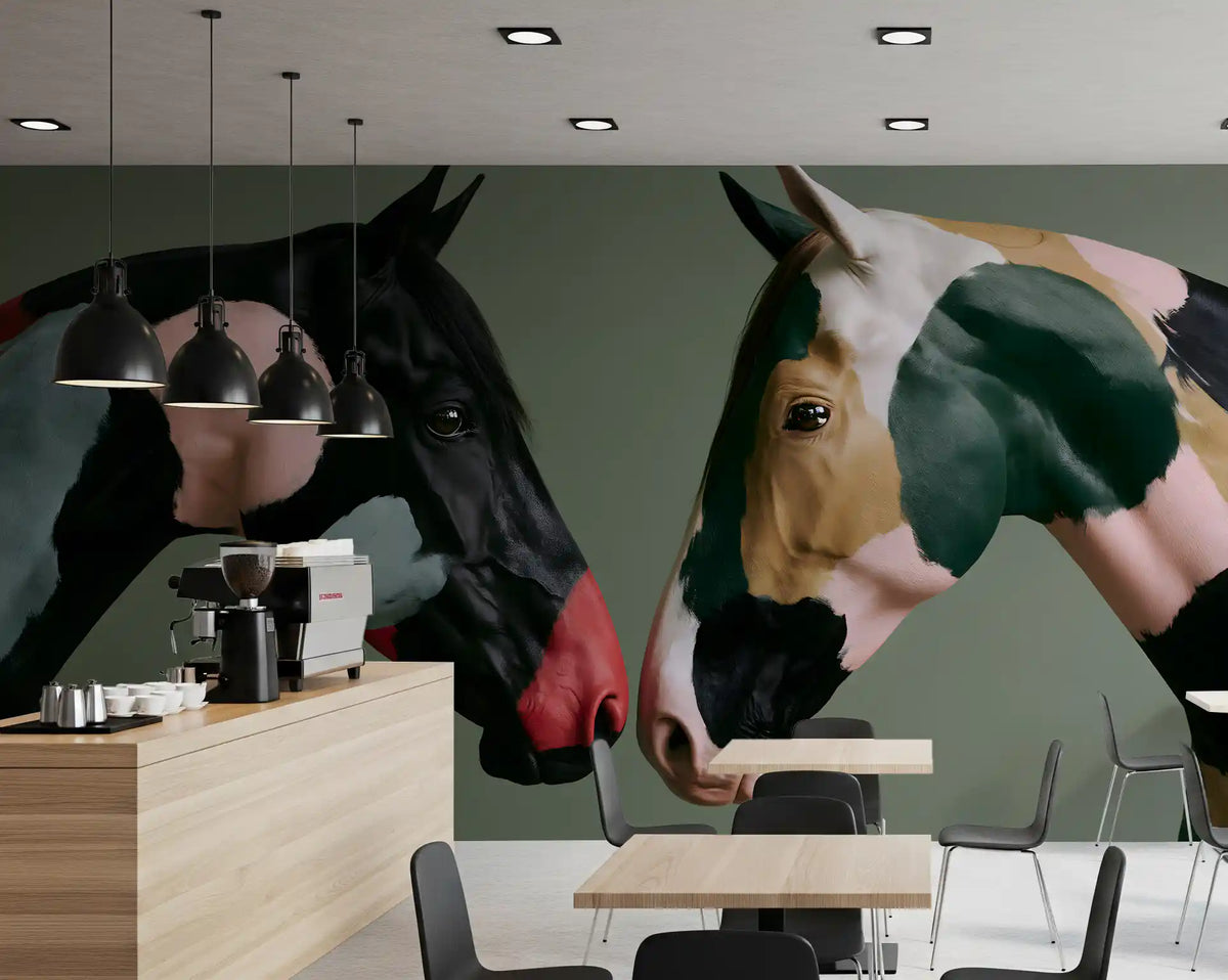 Painted Equine Duo Wall Mural