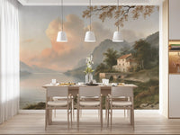 Italian Lake Villa Landscape Wall Mural