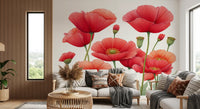 Crimson Poppies in Bloom Wall Mural