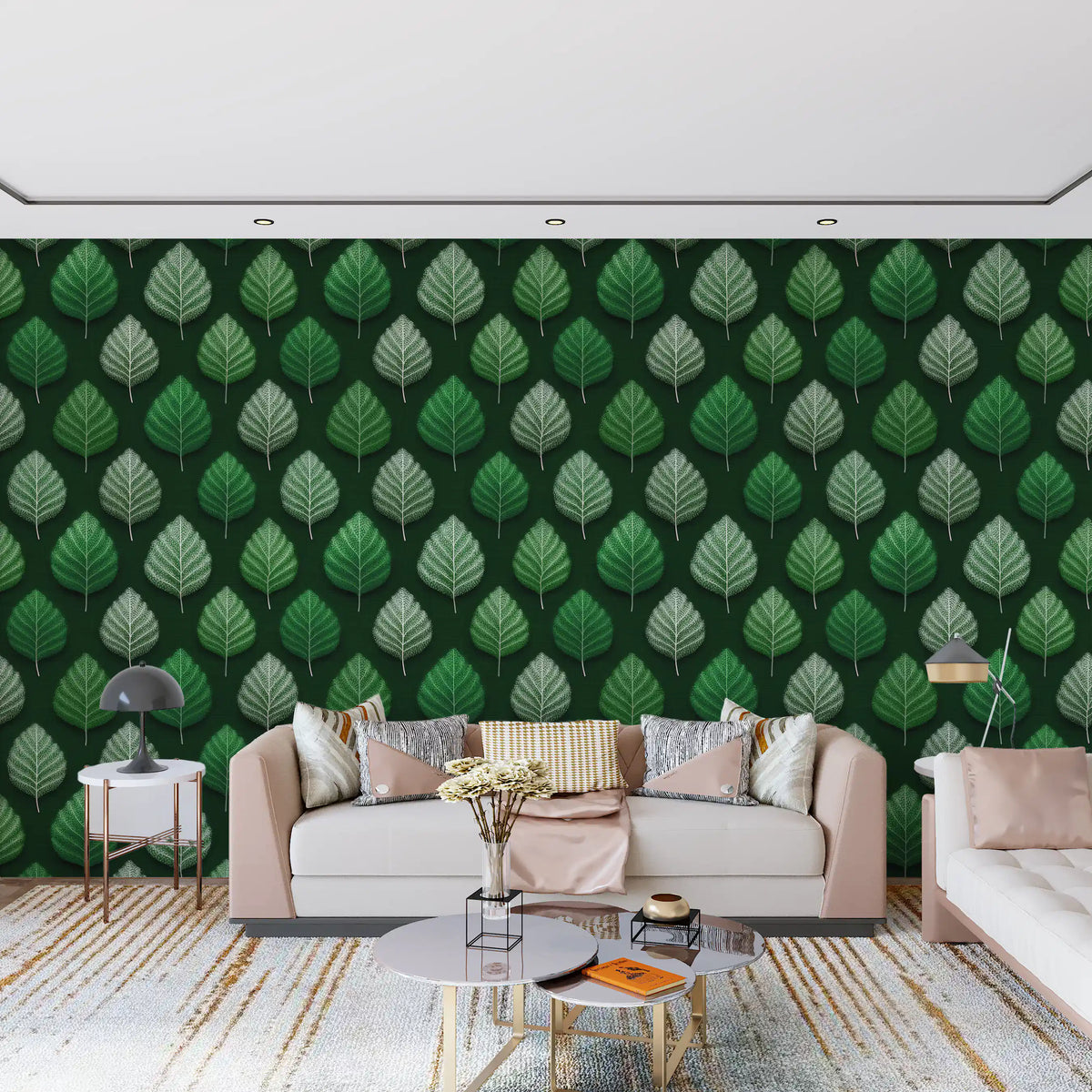 Tapete mit minimalistischem Blattgitter-Design