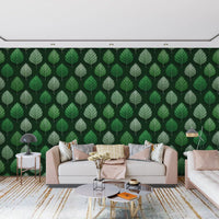Tapete mit minimalistischem Blattgitter-Design