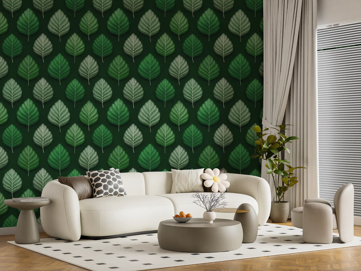 Tapete mit minimalistischem Blattgitter-Design