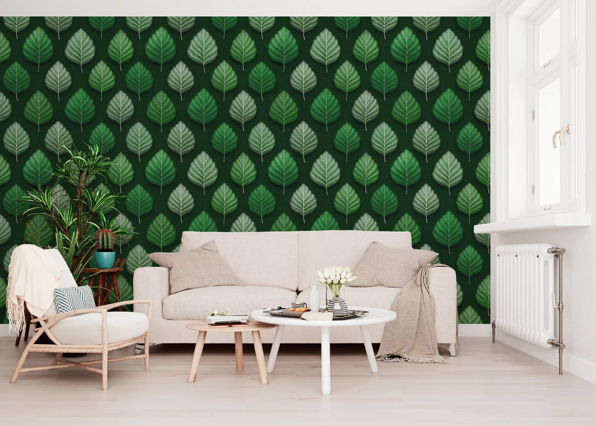 Tapete mit minimalistischem Blattgitter-Design