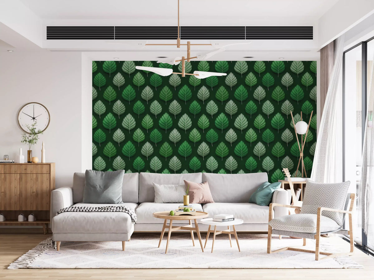 Tapete mit minimalistischem Blattgitter-Design