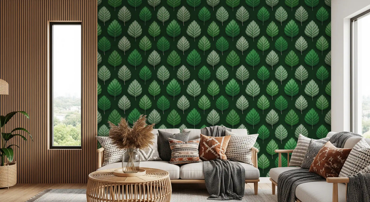 Tapete mit minimalistischem Blattgitter-Design