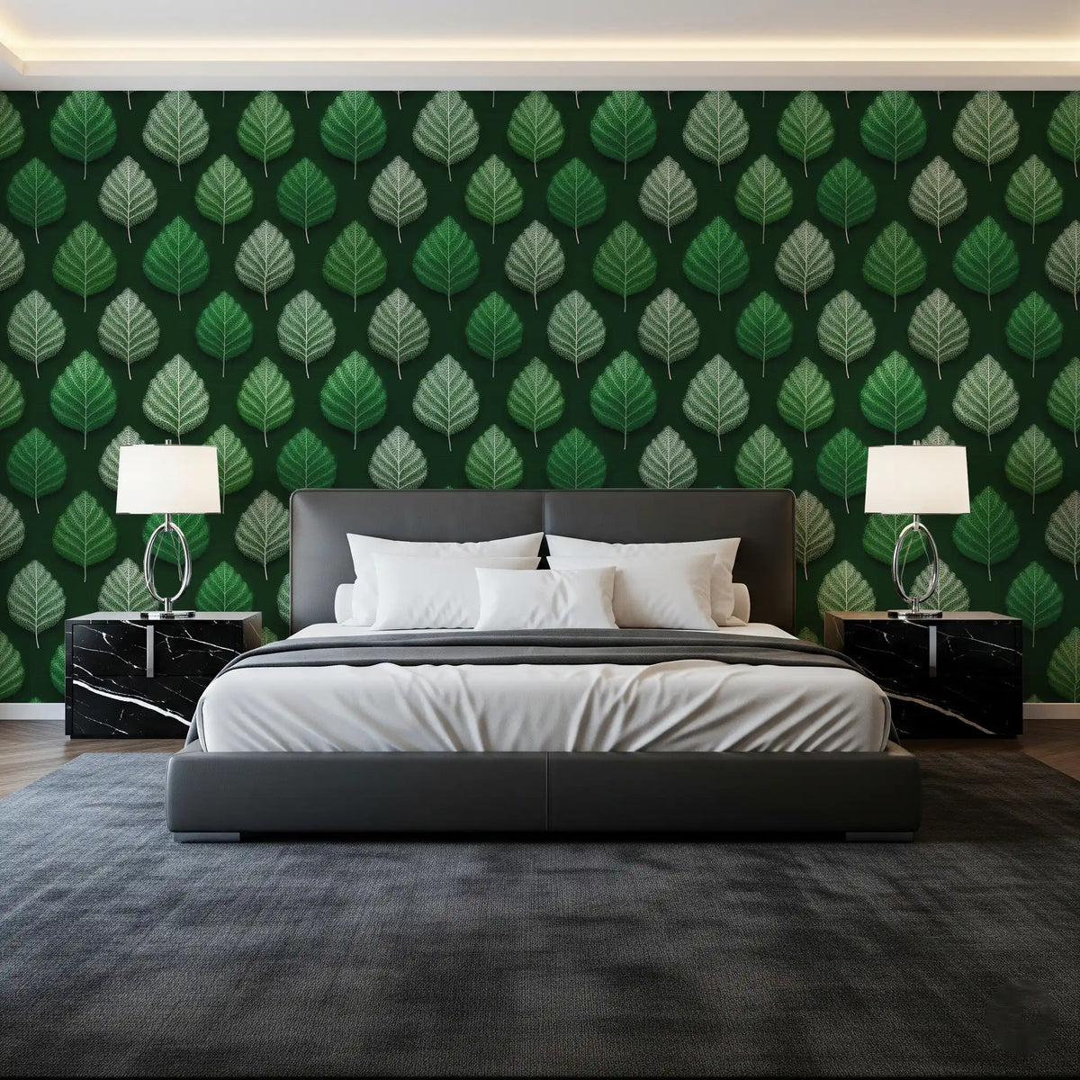 Tapete mit minimalistischem Blattgitter-Design