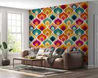 Abstrakte Mid-Century-Wellen-Tapete