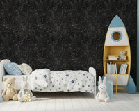 Eternal Star Atlas - Antracietkleurig behang⁠