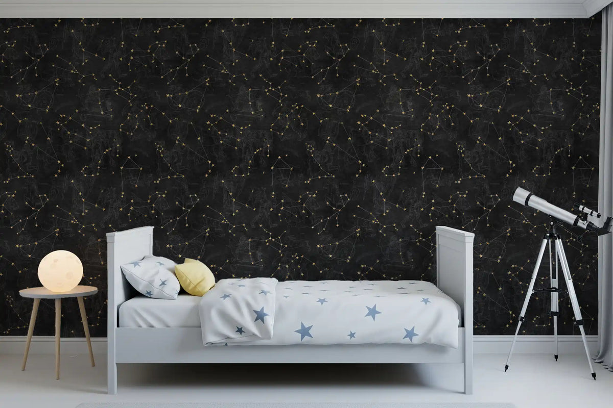 Eternal Star Atlas - Antracietkleurig behang⁠
