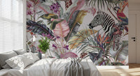 Exotic Fauna and Lush Flora Mural Wall Mural