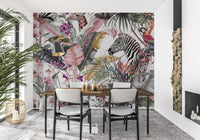 Exotic Fauna and Lush Flora Mural Wall Mural