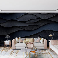 Wandbild „Dunkle Mitternacht“ mit Lederschichten