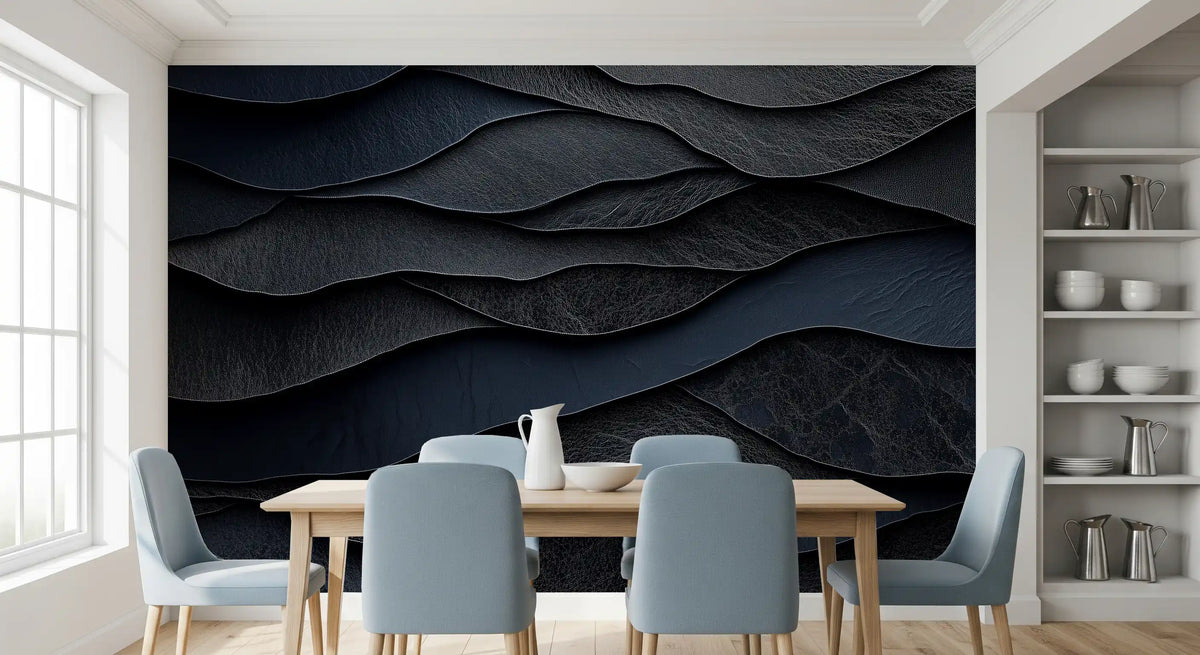 Wandbild „Dunkle Mitternacht“ mit Lederschichten