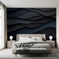 Wandbild „Dunkle Mitternacht“ mit Lederschichten