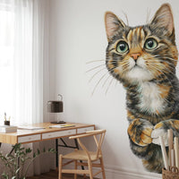 Wandbild „Neugierige Katze – Illustration“