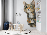Wandbild „Neugierige Katze – Illustration“