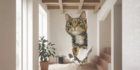 Wandbild „Neugierige Katze – Illustration“