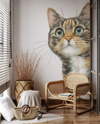 Wandbild „Neugierige Katze – Illustration“