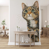 Wandbild „Neugierige Katze – Illustration“