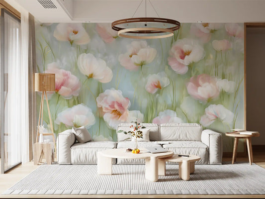 Ethereal Pastel Meadow Wall Mural