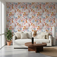 Verspielte Blush- und Kupfer-Blumentapete