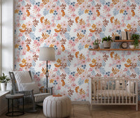 Verspielte Blush- und Kupfer-Blumentapete