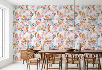 Verspielte Blush- und Kupfer-Blumentapete