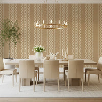 Ticking Checker Stripes - Beige Canvas Wallpaper⁠