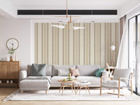 Ticking Checker-striber - beige og chokolade-tapet