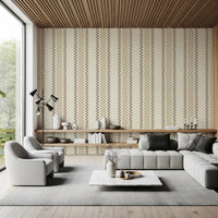 Ticking Checker-striber - beige og chokolade-tapet
