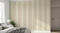 Ternede striber med ticking - beige tapet