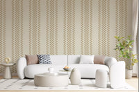 Ternede striber med ticking - beige tapet