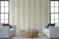 Ternede striber med ticking - beige tapet