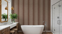 Ticking Checker Stripes - Chocolate Canvas Wallpaper⁠
