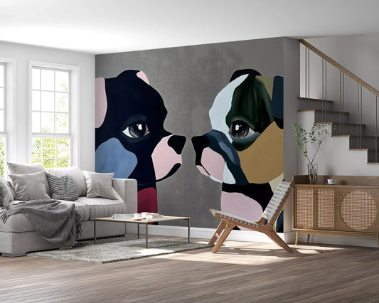 Papier peint panoramique « Compagnons canins abstraits »