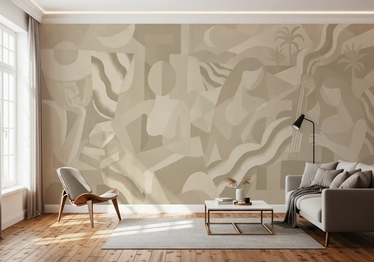 Lunar Drift - Smoke Wall Mural